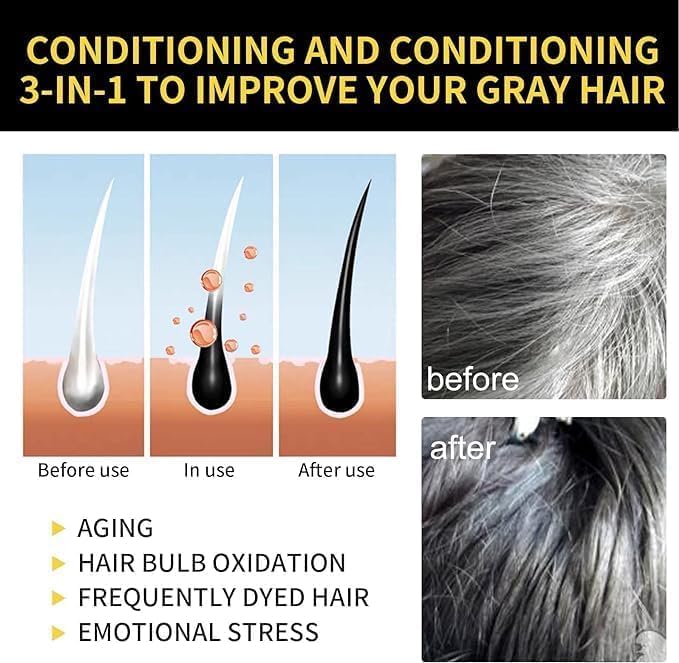 Natural Black Hair 3-IN-1 Dye shampoo