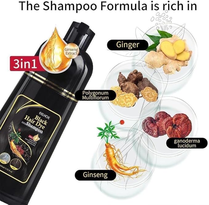 Natural Black Hair 3-IN-1 Dye shampoo